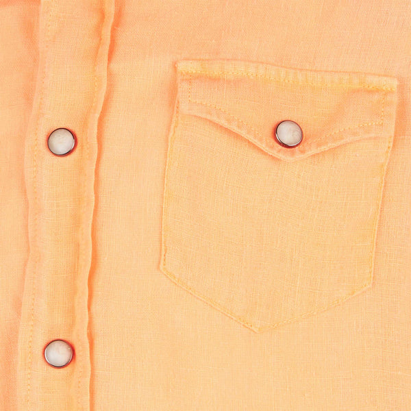Fluo-orangefarbenes Leinenhemd für Jungen