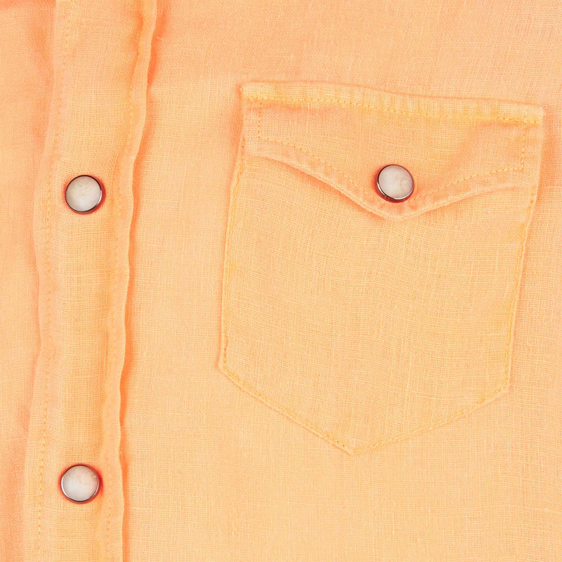 Camicia da bambino in lino arancione fluo