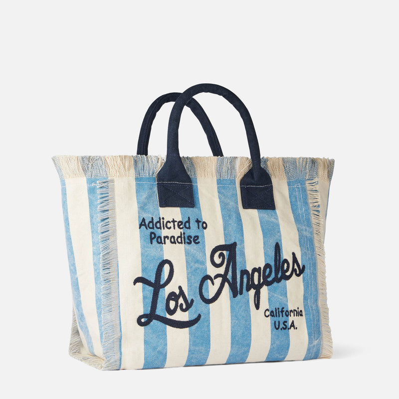 Vanity canvas shoulder bag with Los Angeles print