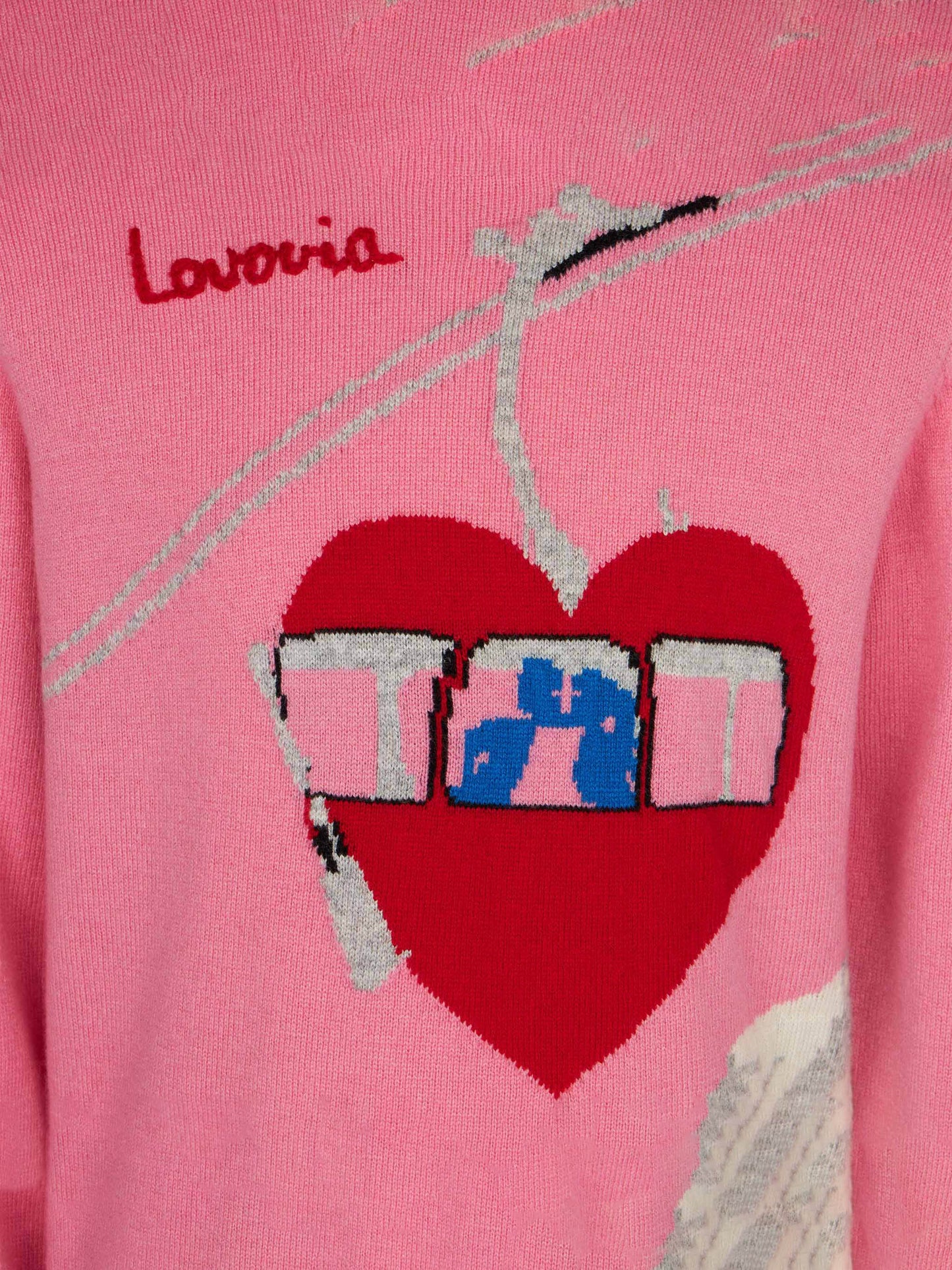 Maglione da bambina girocollo con stampa love