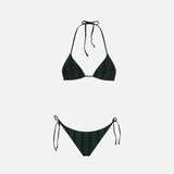 Gestreifter Triangel-Bikini für Damen aus Lurex