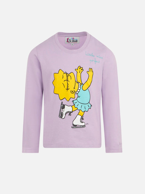 Girl heavy cotton t-shirt with Lisa Simpson print | THE SIMPSON SPECIAL EDITION - MC2 Saint Barth