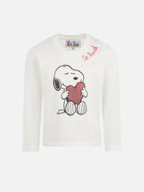 Girl heavy cotton t-shirt with Snoopy rhinestones print | SNOOPY PEANUTS™ SPECIAL EDITION