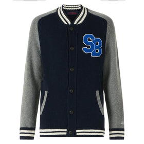 Bomber Benjamin in maglia blu navy stile college