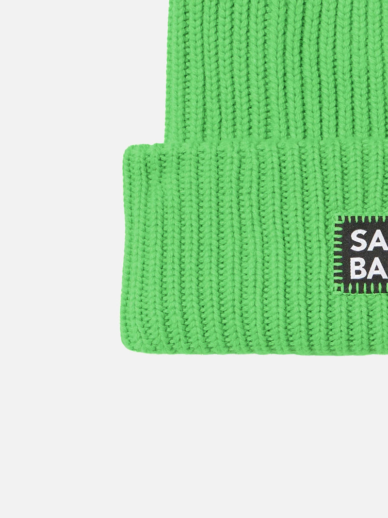 Man fluo green knit beanie