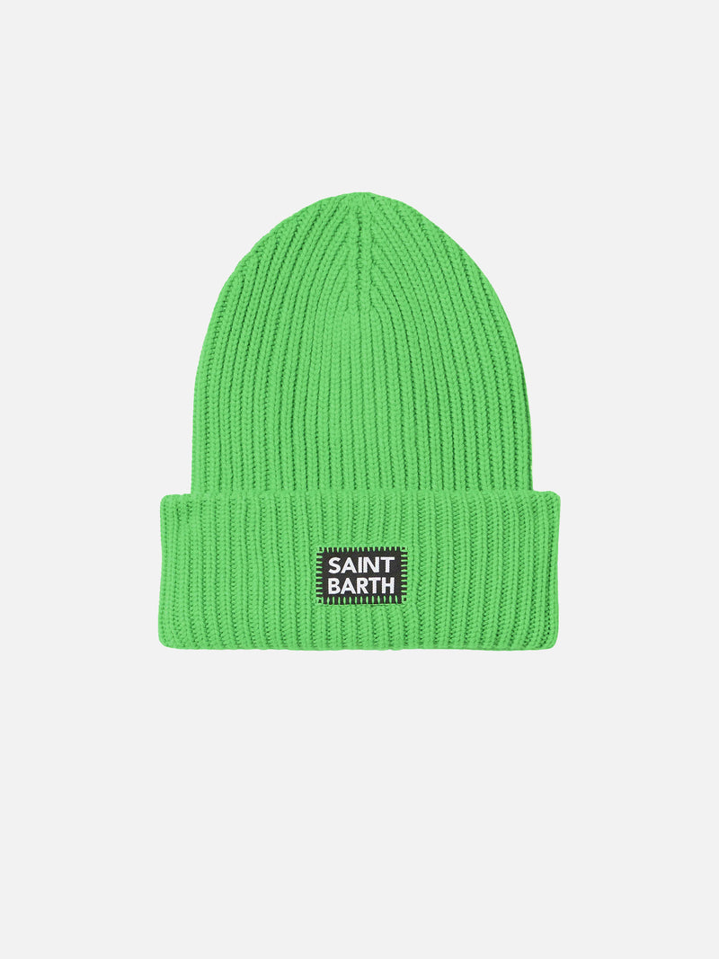 Man fluo green knit beanie