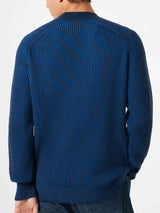 Davos ribbed blue half-turtleneck sweater