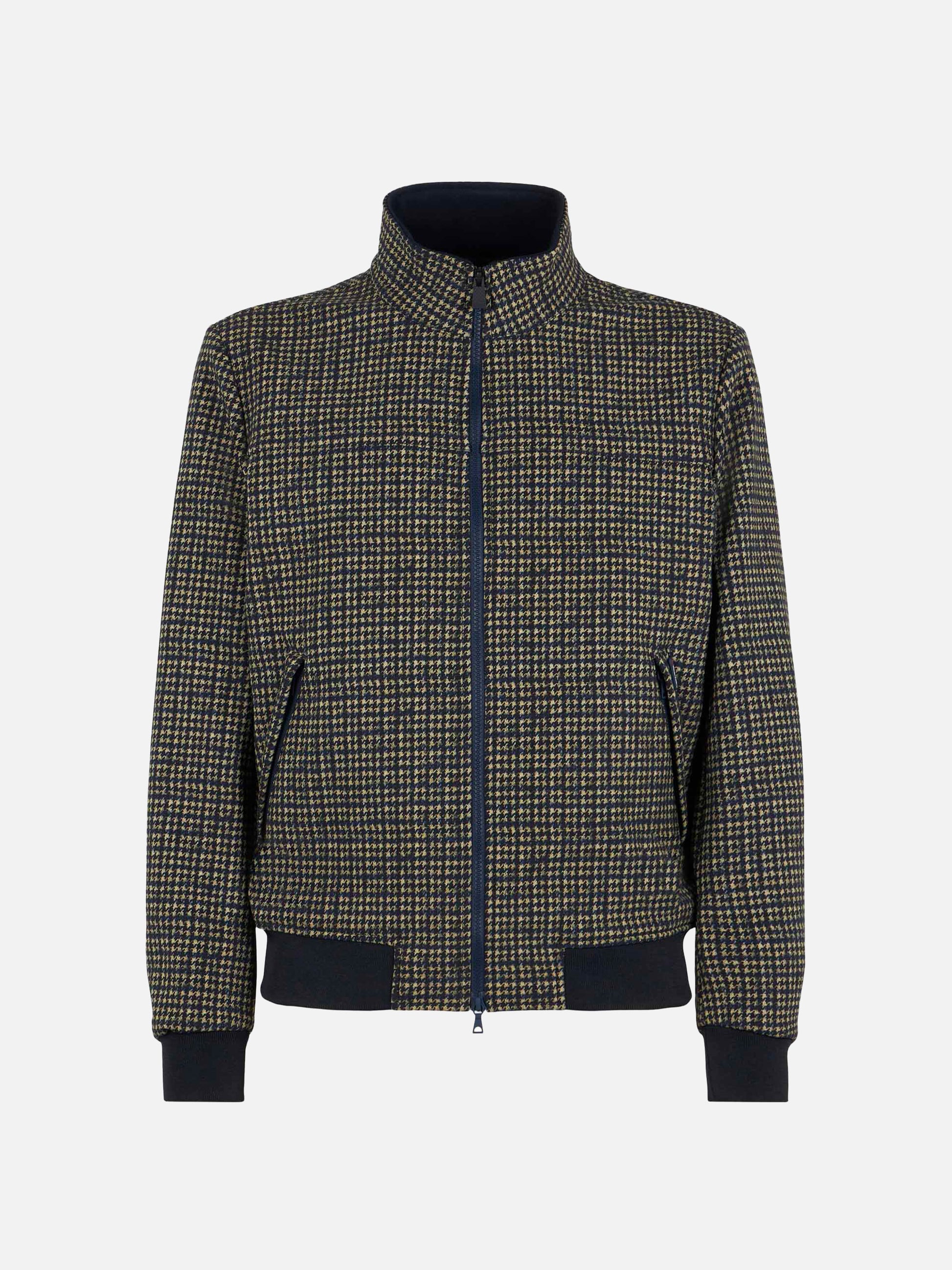 Man mid-weight houndstood bomber jacket Traveler - MC2 Saint Barth