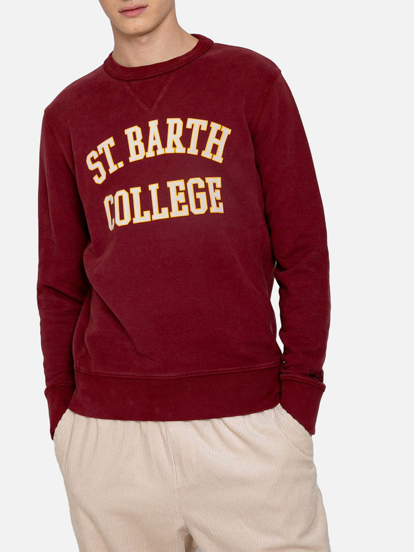 Felpa bordeaux stampa St. Barth College