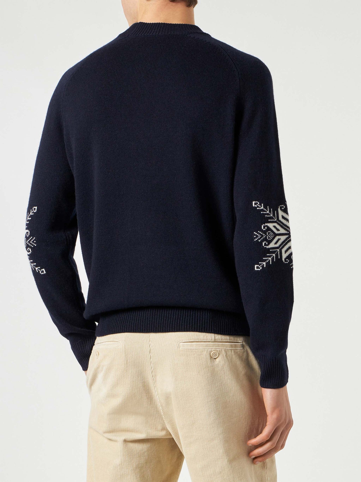 Maglione da uomo mezzo dolcevita con stampa Alpine jacquard