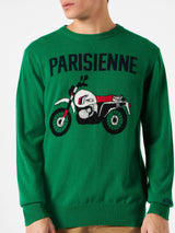 Maglione da uomo stampa jacquard motorbike