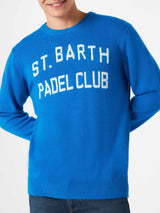 Herrenpullover mit Jacquard-Aufdruck des St. Barth Padel Club