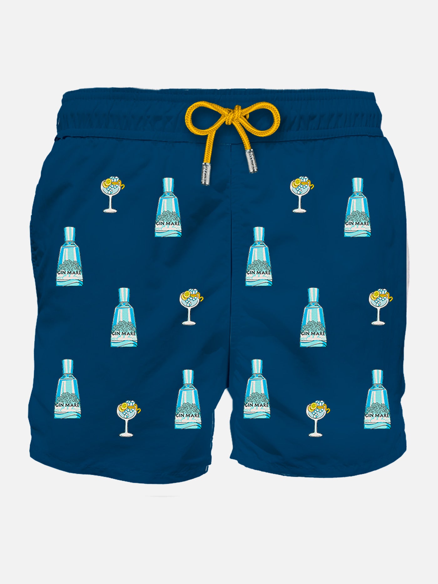 Man blue classic swim shorts with Gin Mare embroidery |  GIN MARE SPECIAL EDITION