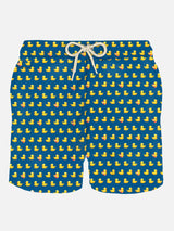 Man light fabric swim shorts with ducky print