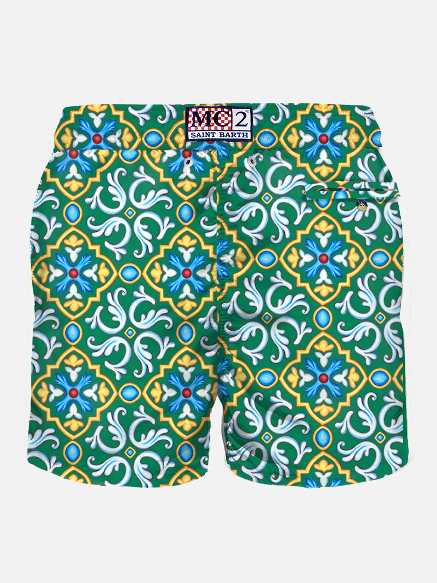 mc2 saint barth ツーピースの青い衣装 MC2 Saint Barth - Boxer Swimsuit in Cabrio Cars Pattern