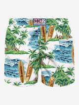 Costume da bagno di media lunghezza con stampa hawaiana