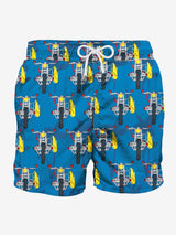 Mittellange Badeshorts mit Surfmotorrad