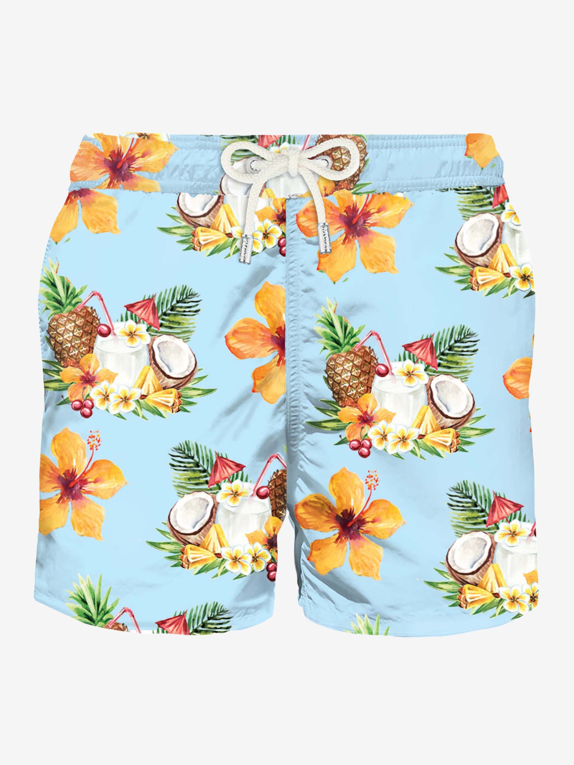 Light fabric man swim shorts coconut and pineapple print - MC2 Saint Barth