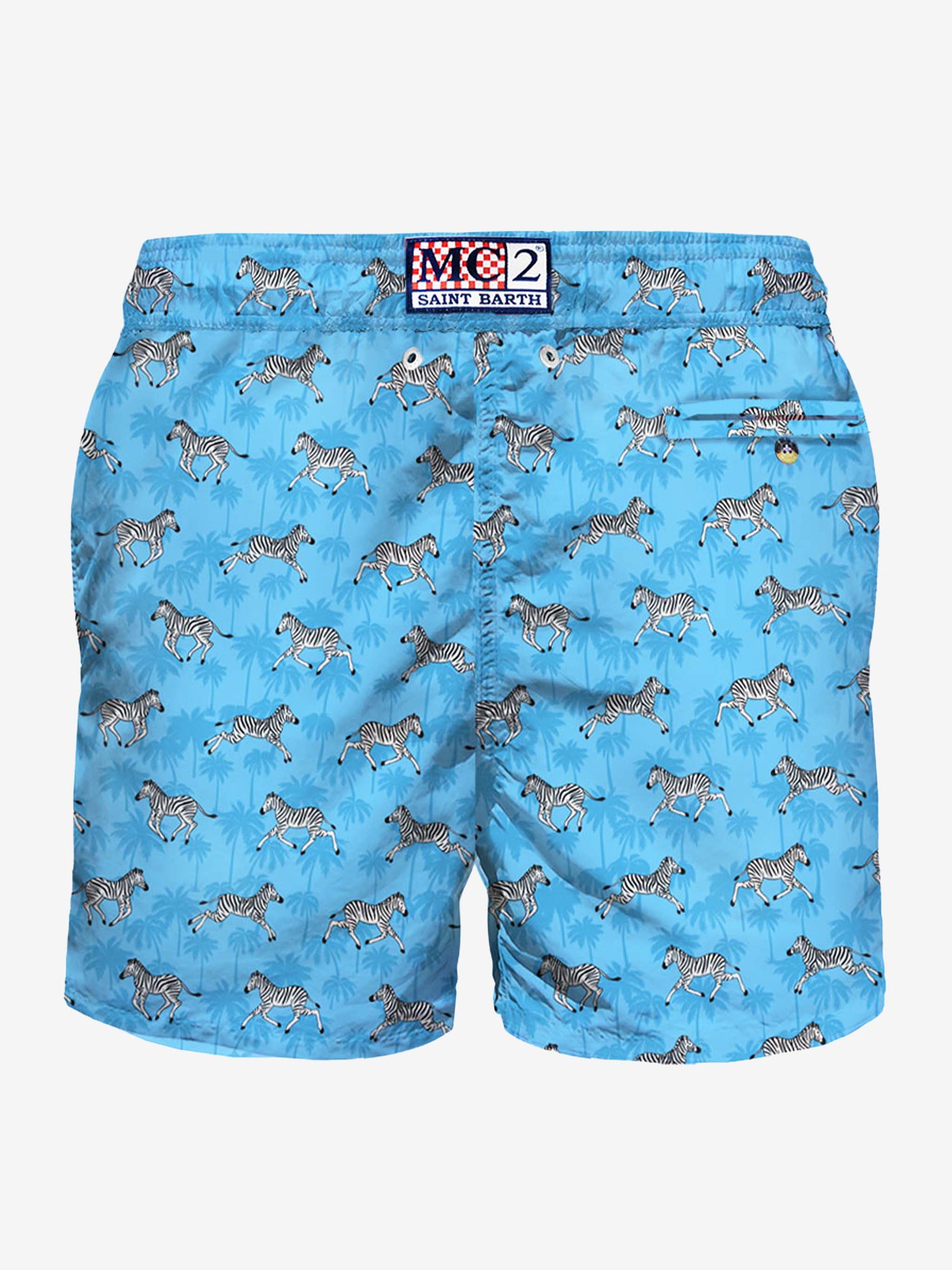 Light fabric man swim shorts zebra print - MC2 Saint Barth