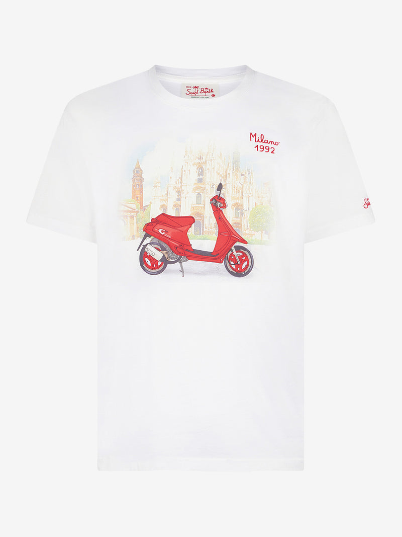 Man cotton t-shirt with Milano Moto 1992 print