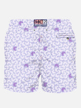 Herren-Badeshorts aus leichtem Stoff mit Krabbenprint