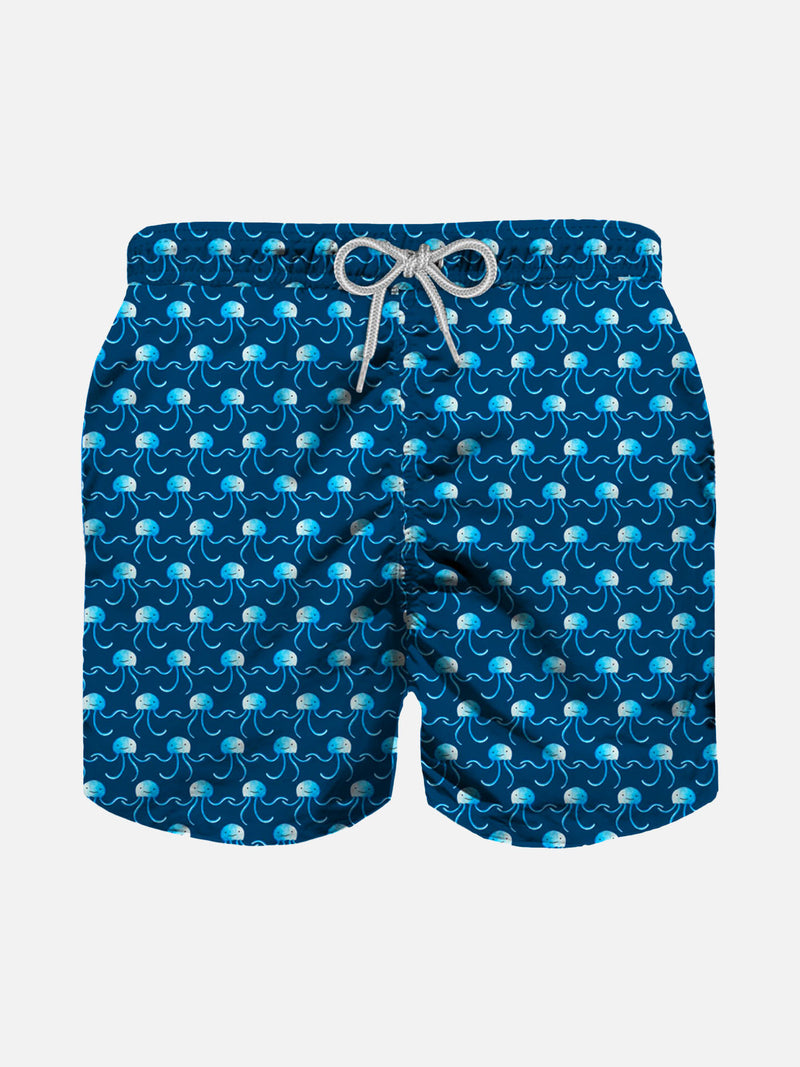 Jungen-Badeshorts aus leichtem Stoff mit Quallen-Print