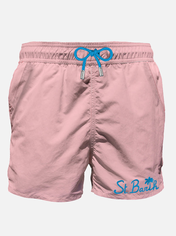 Rosa Herren-Badeshorts mit Tasche