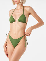 Woman military green triangle bikini