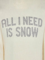 Mädchenpullover mit Rundhalsausschnitt und „All I need is snow“-Schriftzug