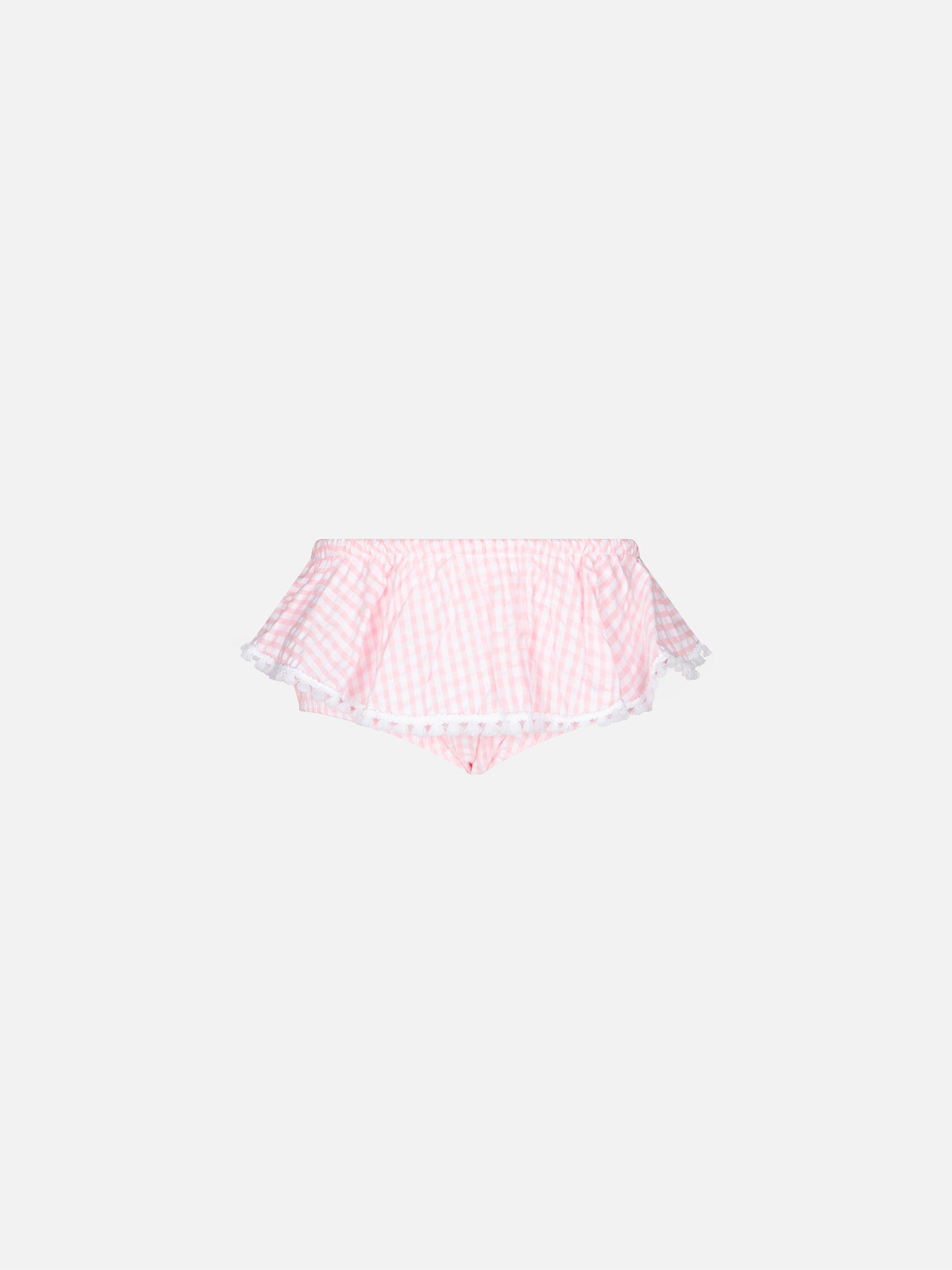 Rüschen-Badehose mit Enfant-Vichy-Print und Schleifen