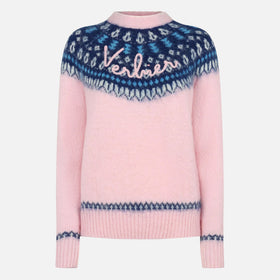 Maglione da donna con jacquard nordico e ricamo Verbier