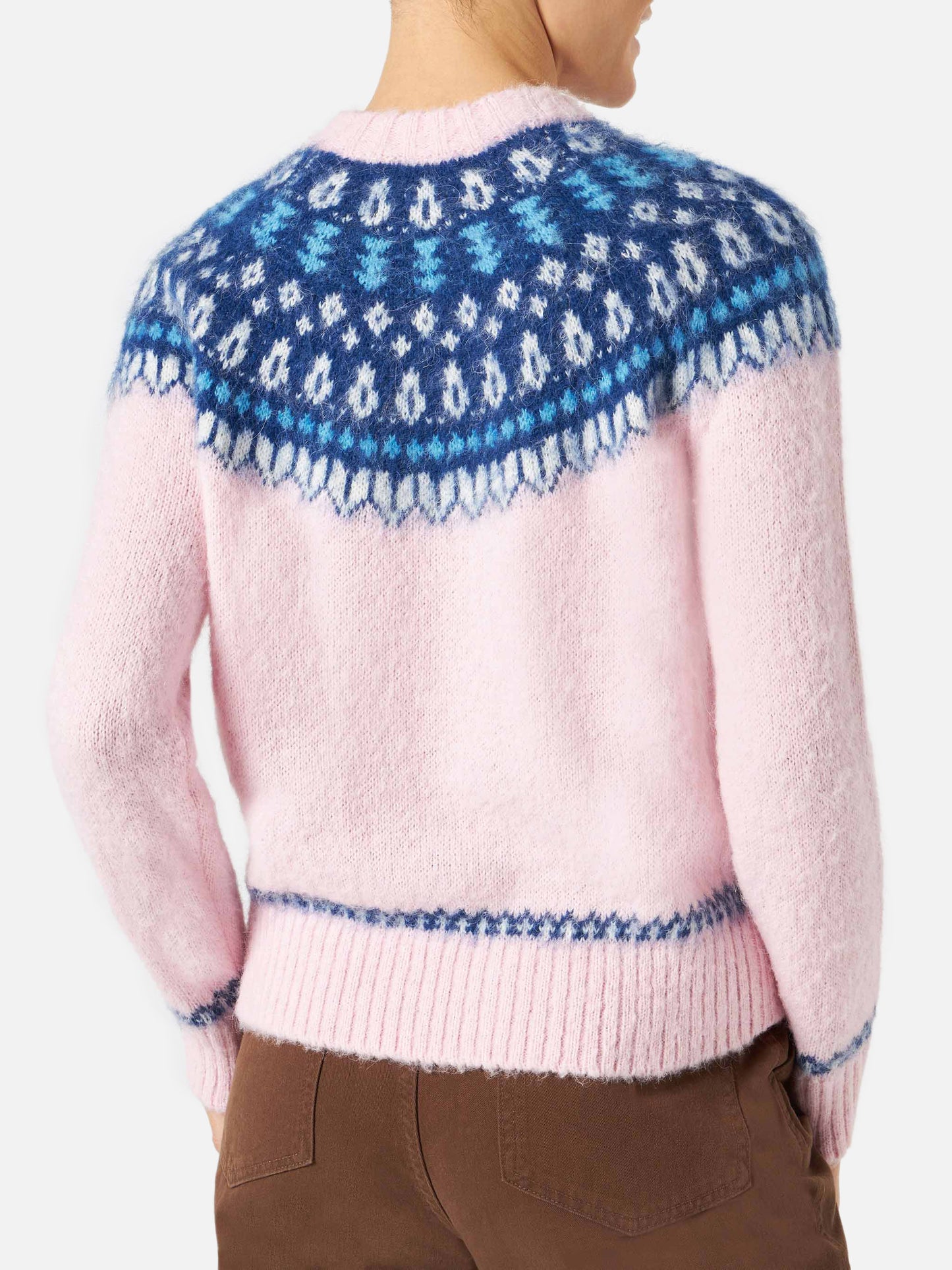 Maglione da donna con jacquard nordico e ricamo Verbier