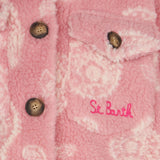 Sovracamicia da bambina in sherpa con stampa paisley