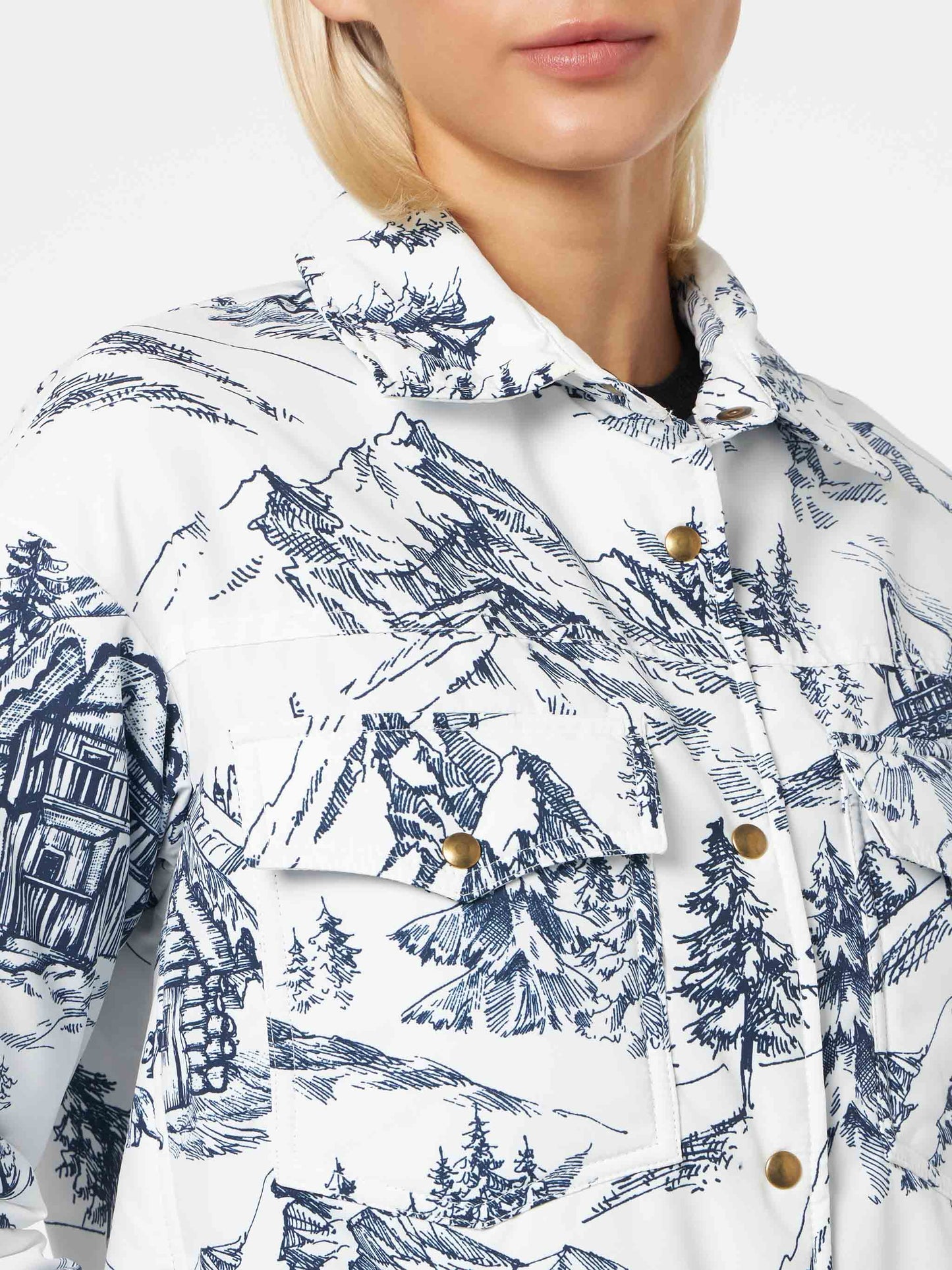 Gesteppte Wattierte Jacke für Damen mit Bandanna-Print