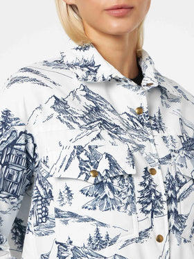 Gesteppte Wattierte Jacke für Damen mit Bandanna-Print