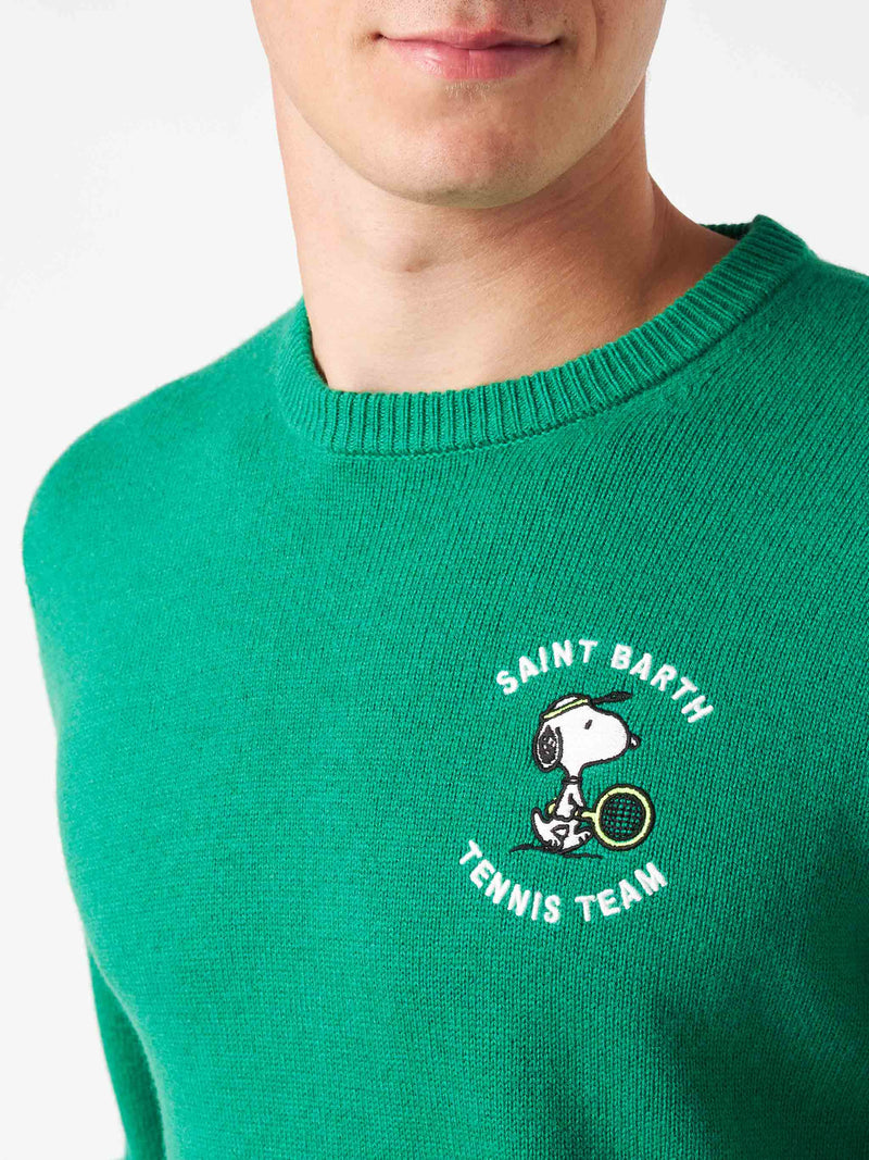 Man crewneck sweater with Snoopy tennis jacquard | SNOOPY - ©PEANUTS SPECIAL EDITION