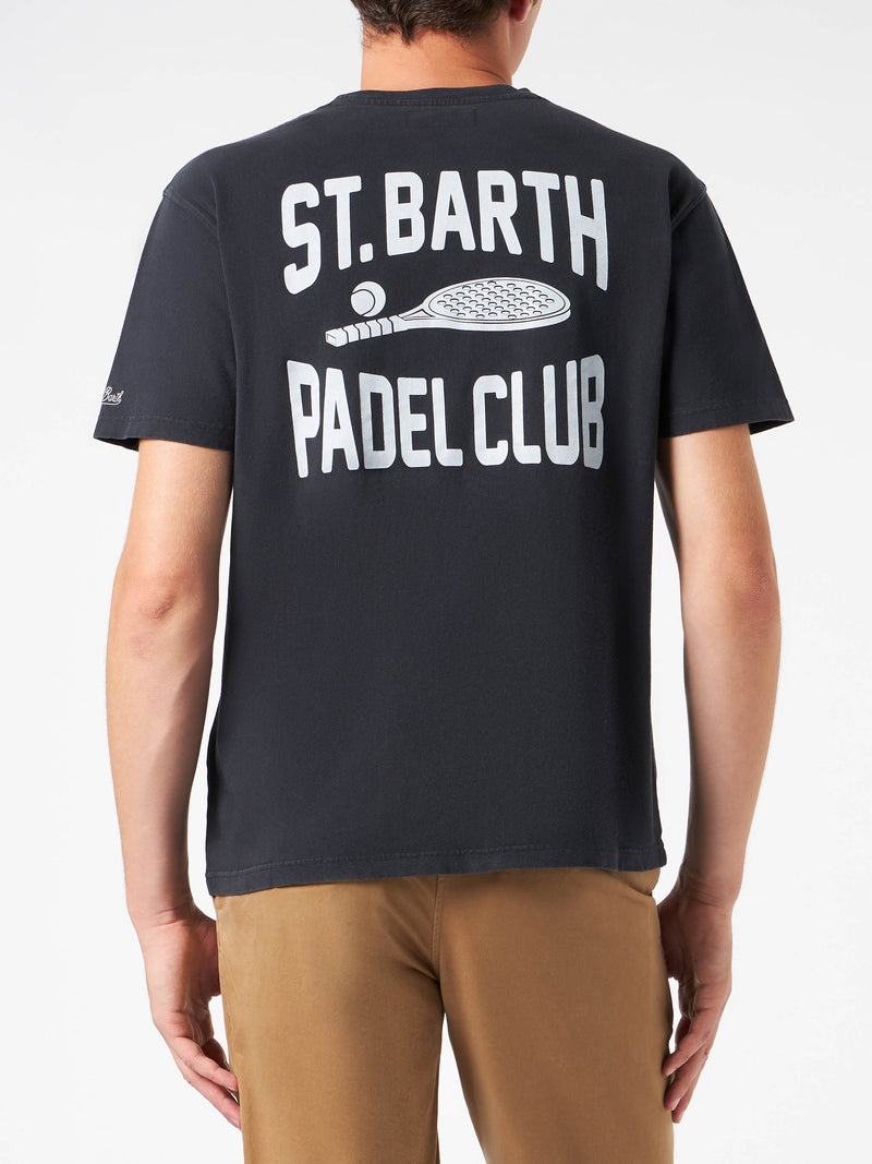 Herren-T-Shirt aus schwerer Baumwolle mit St. Barth-Stickerei