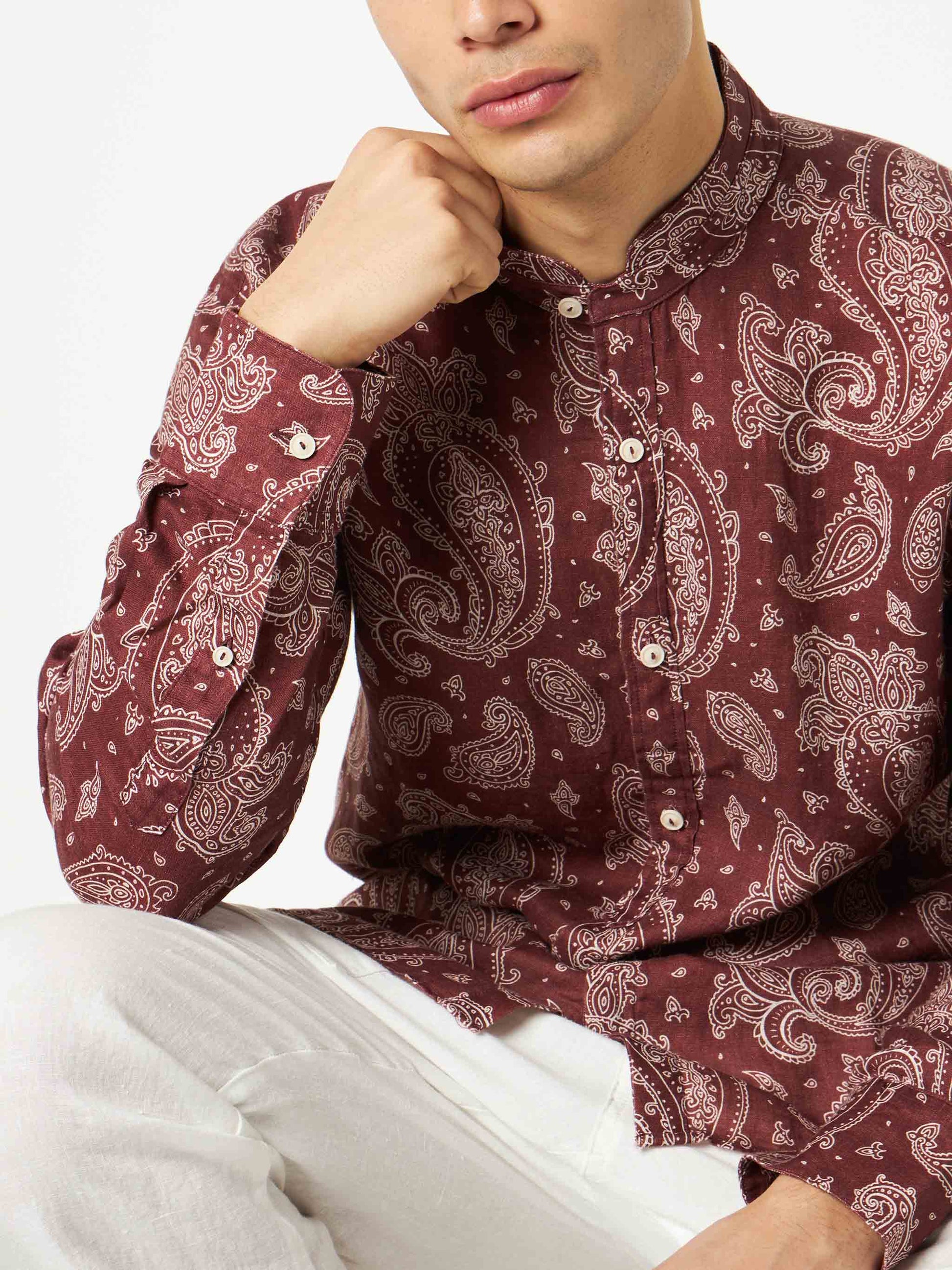 Man shirt with paisley print - MC2 Saint Barth