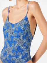 Paisley star print one piece swimsuit