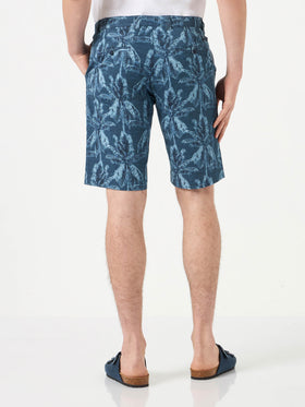 Man cotton bermuda with palm print - MC2 Saint Barth
