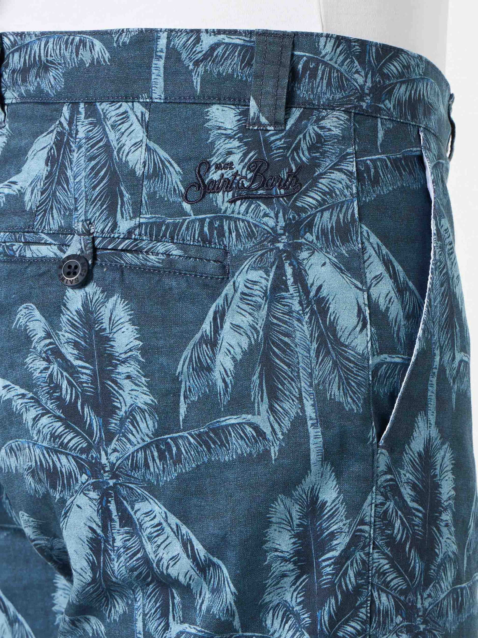 Man cotton bermuda with palm print - MC2 Saint Barth