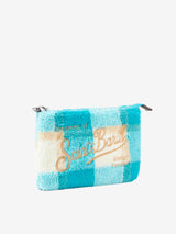 Parisienne wooly cross-body pouch bag with check print