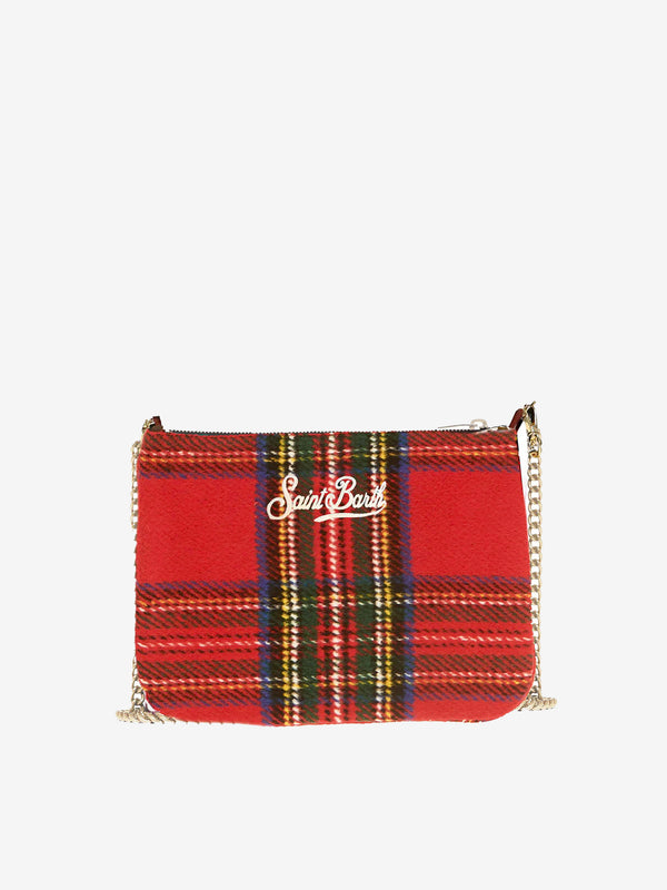 Pouch a tracolla in tartan rosso parisienne