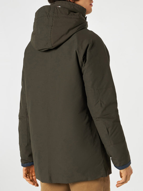 Parka da uomo Voyager verde militare con cappuccio