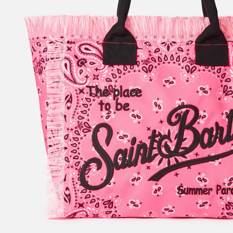 Vanity fuchsia fluo pink bag with bandanna print