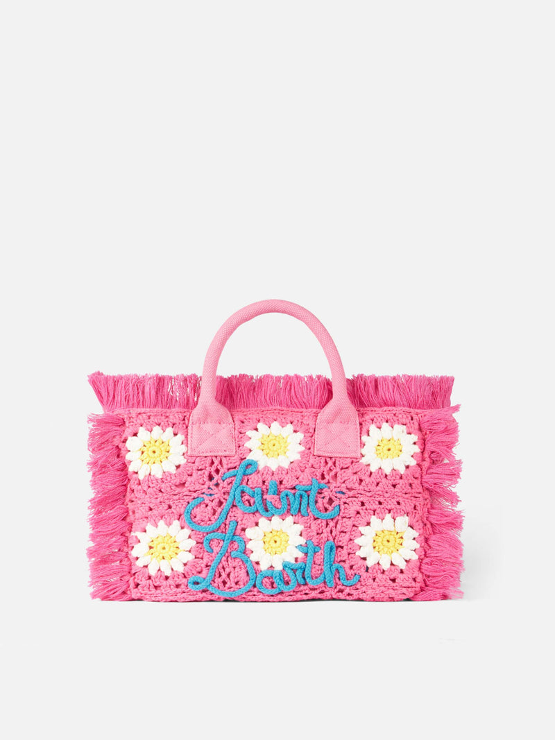 Borsa Colette con patch di fiori all'uncinetto