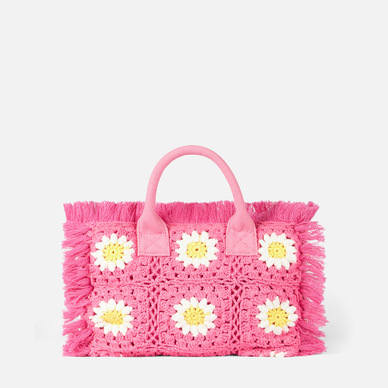 Borsa Colette con patch di fiori all'uncinetto