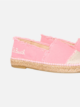 Pink canvas espadrillas with embroidery - MC2 Saint Barth