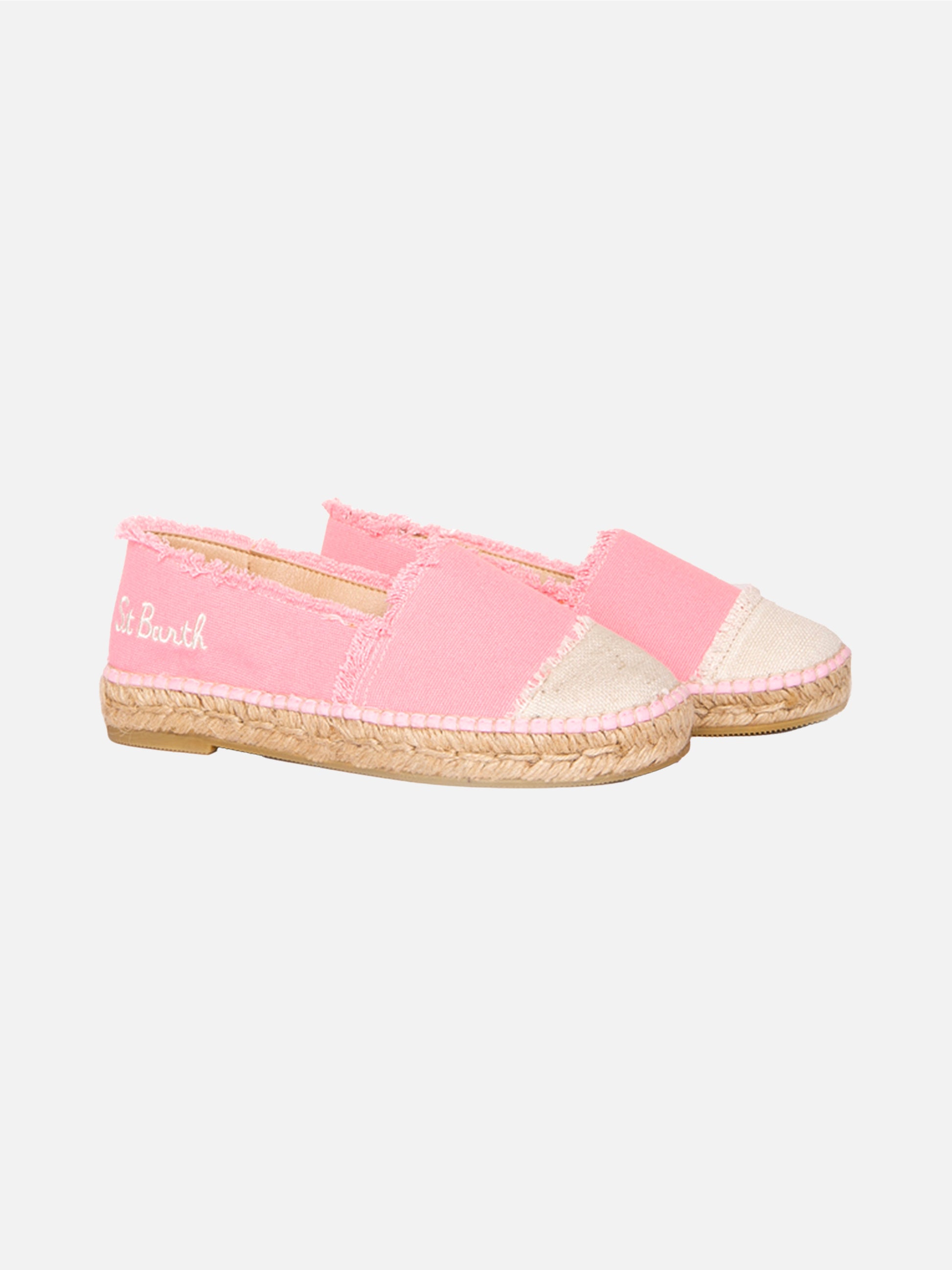 Pink canvas espadrillas with embroidery - MC2 Saint Barth