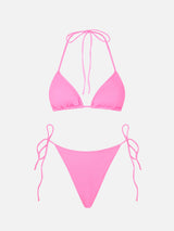 Damen-Triangel-Bikini in Neonrosa